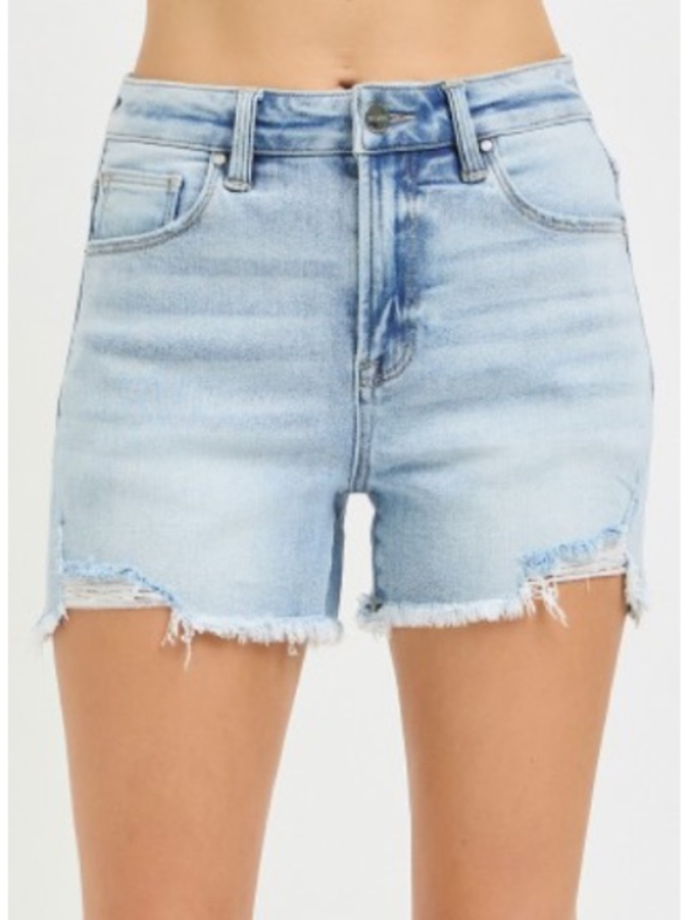 Light Blue High-Rise Denim Jean Shorts